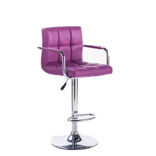 PU Leather Dining Stools Luxury Swivel Bar Chair Backrest Cushion Salon Chairs