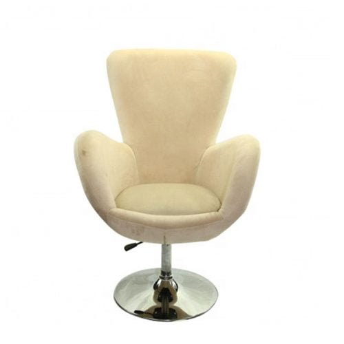 Swivel Egg Shaped Tufted Upholstery Fabric Cover Accent Chairs