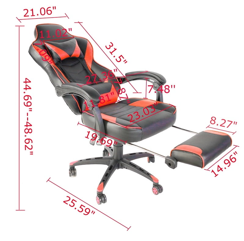 Customized Logo Reclining Racing Pink Ergonomic Gaming Chair