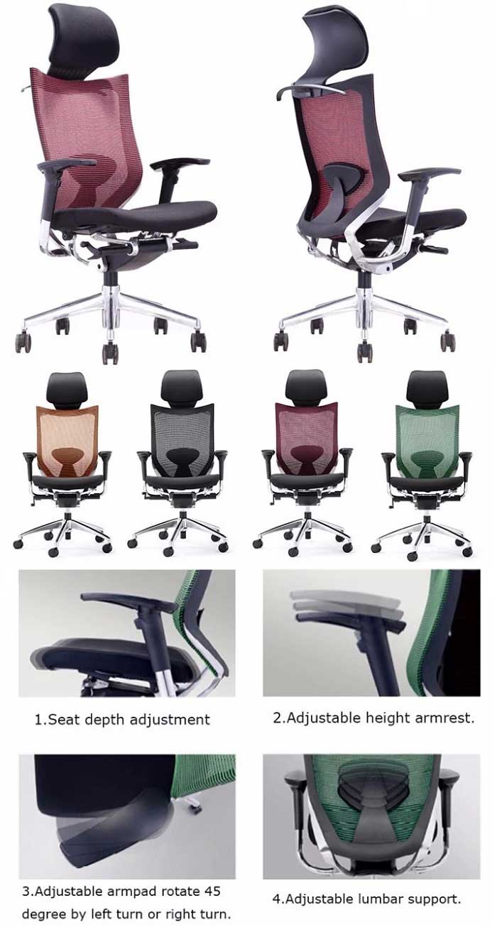 Factory Direct Adjustable Lumbar Executive Office Ergonomic Chair
